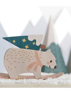 Adventskalender-knutselset "Village in the snow" lichtbruin