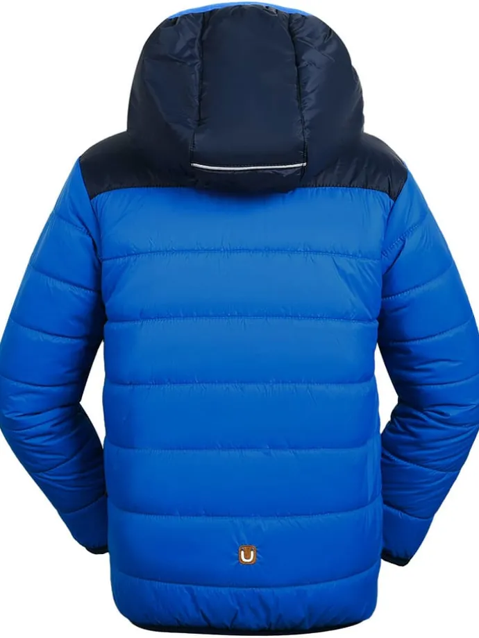 All-season doorgestikte jas "Baz" blauw/lichtbruin