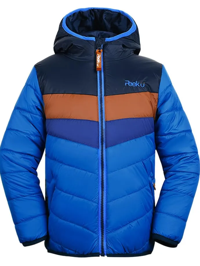All-season doorgestikte jas "Baz" blauw/lichtbruin