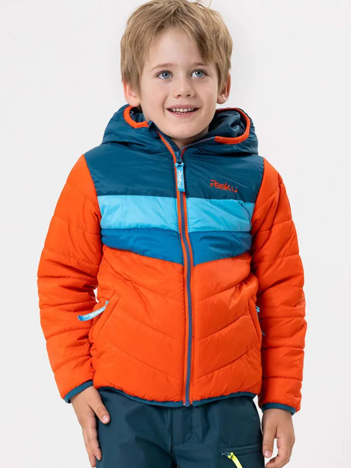 All-season doorgestikte jas "Baz" oranje/blauw