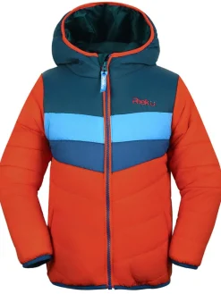 All-season doorgestikte jas "Baz" oranje/blauw