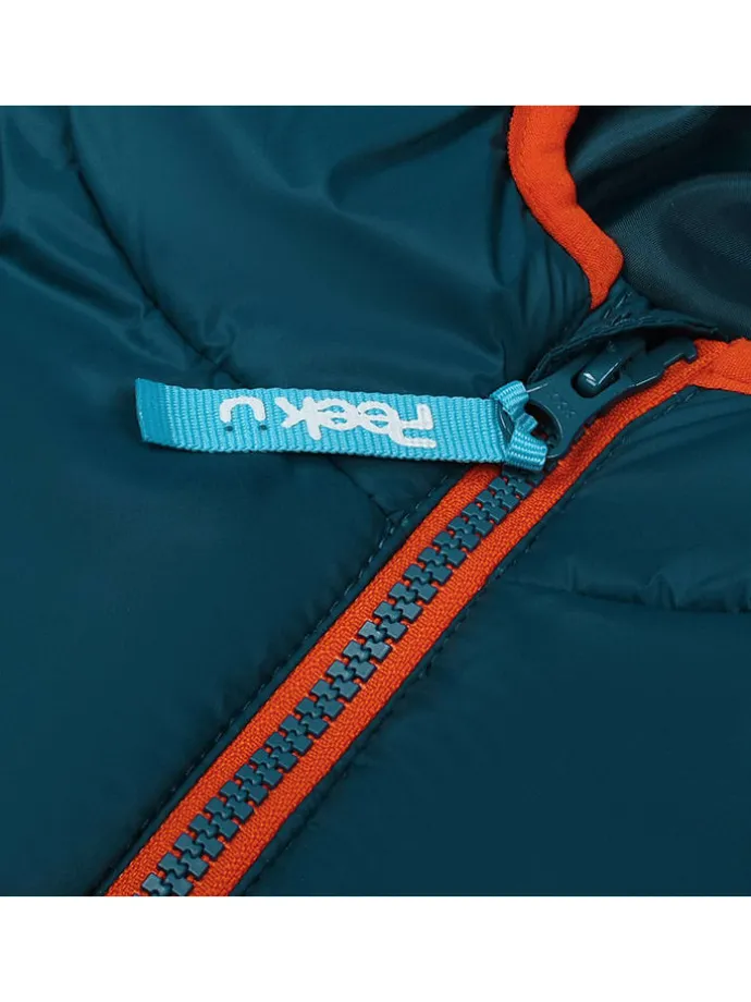 All-season doorgestikte jas "Baz" oranje/blauw