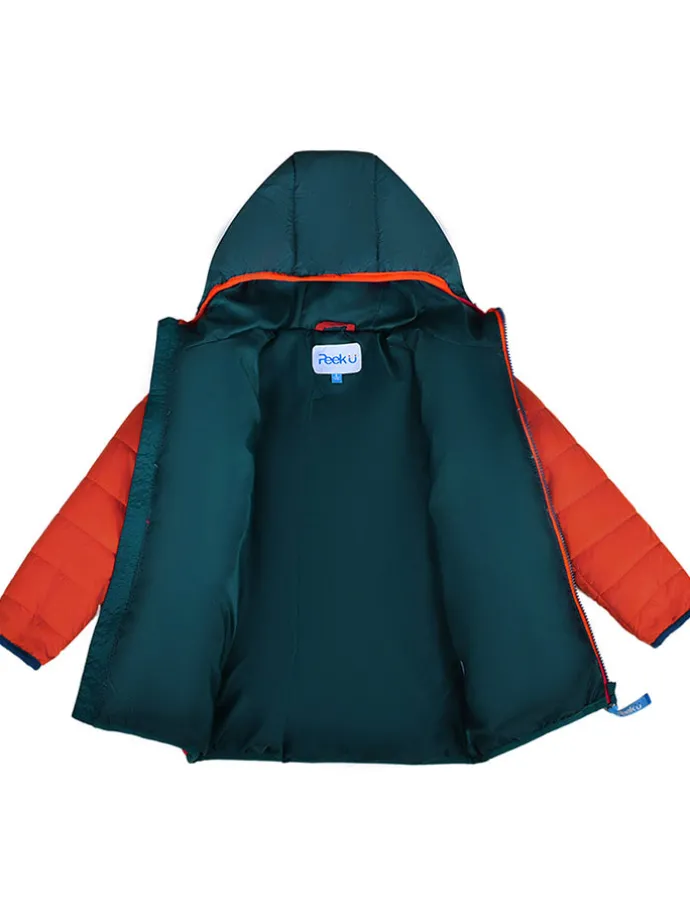 All-season doorgestikte jas "Baz" oranje/blauw