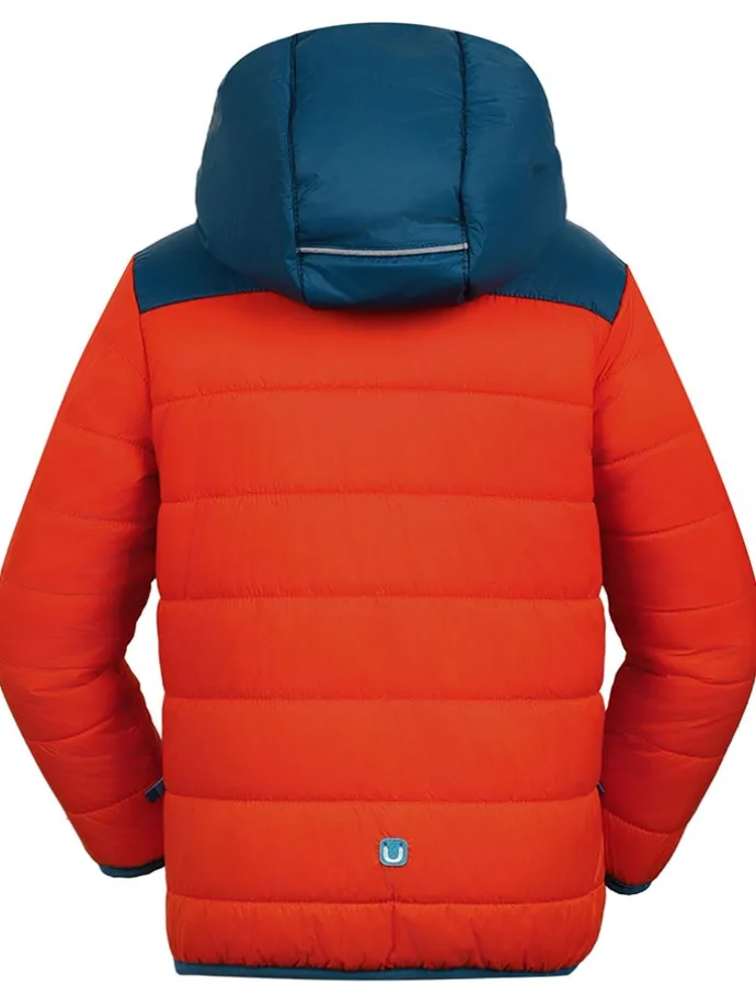 All-season doorgestikte jas "Baz" oranje/blauw