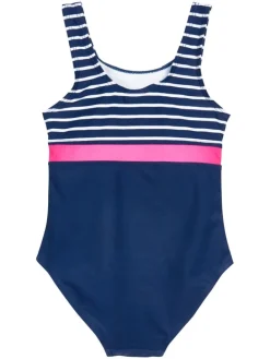 Badpak donkerblauw/roze