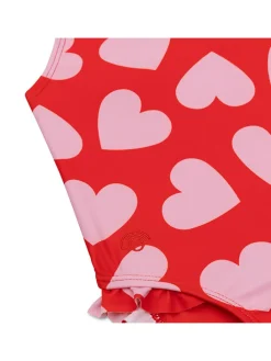 Badpak ":Hearts" rood/lichtroze