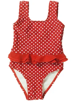 Badpak "Stippen" rood/wit