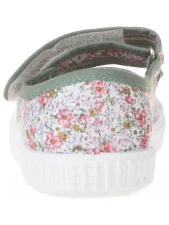 Ballerina's met bandje groen/wit/roze