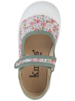 Ballerina's met bandje groen/wit/roze