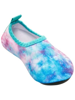 Barevoetschoenen "Batik" blauw/lichtroze