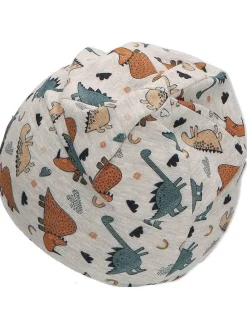 Beanie "Dino" lichtgrijs/blauw/lichtbruin