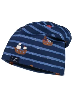 Beanie donkerblauw/lichtblauw