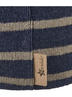 Beanie donkerblauw/lichtbruin