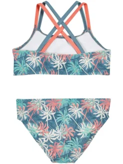 Bikini "Palmen" blauw/wit/oranje