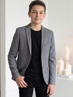 Blazer - regular fit - grijs