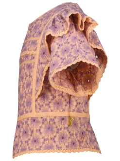 Blouse abrikooskleurig/paars