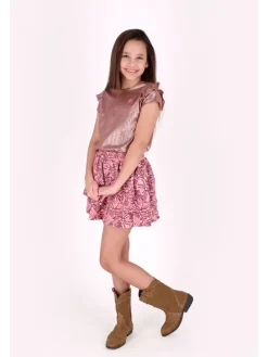Blouse "Brook" lichtroze/goudkleurig