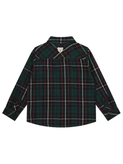 Blouse donkerblauw/groen