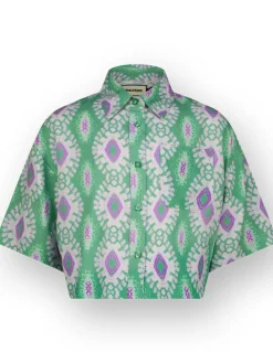 Blouse "Helda" groen/paars