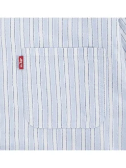 Blouse lichtblauw/wit