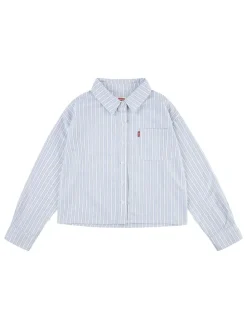 Blouse lichtblauw/wit