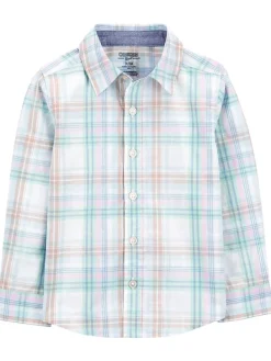 Blouse lichtbruin/groen