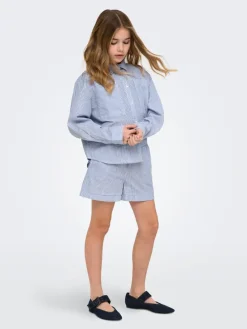Blouse "Milla" lichtblauw/wit