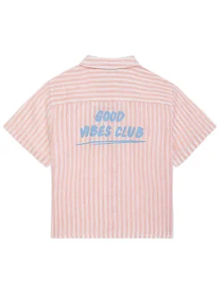 Blouse "Noa" lichtroze/wit