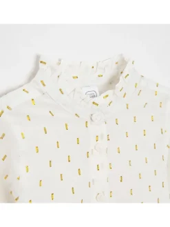 Blouse wit/goudkleurig