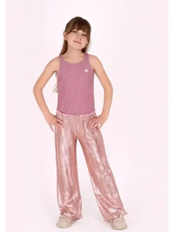 Broek "Penny" lichtroze/goudkleurig
