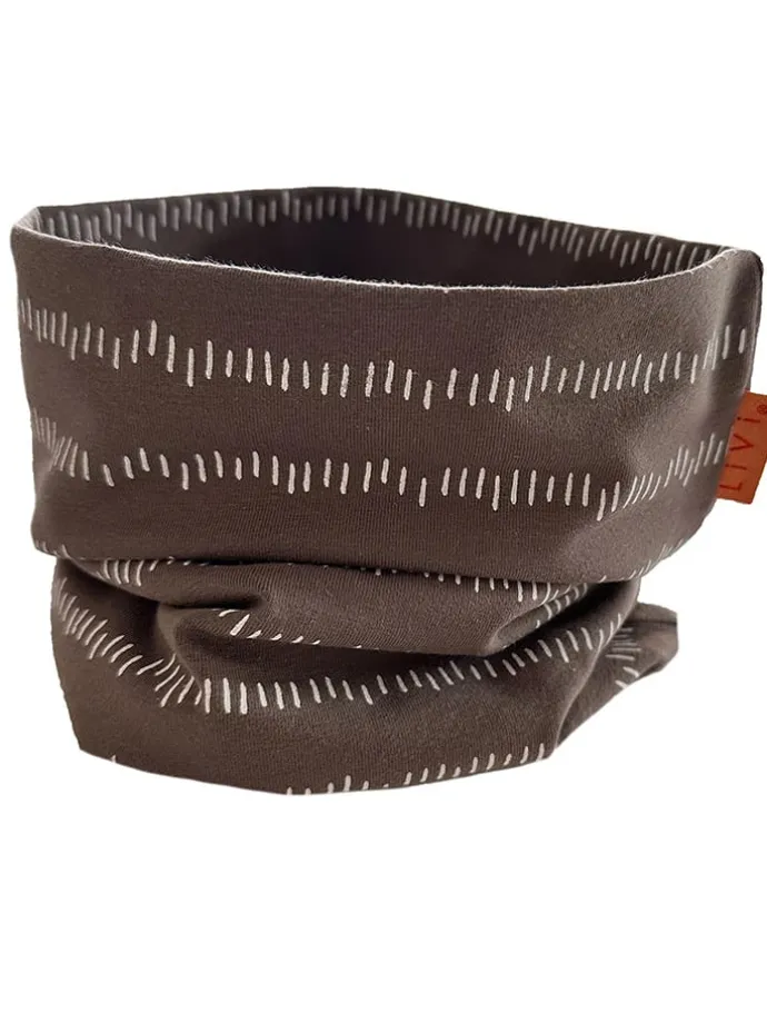 Colsjaal "Stripes brown" bruin - (L)50 x (B)24 cm