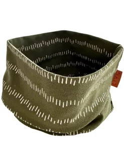 Colsjaal "Stripes khaki" kaki - (L)50 x (B)24 cm