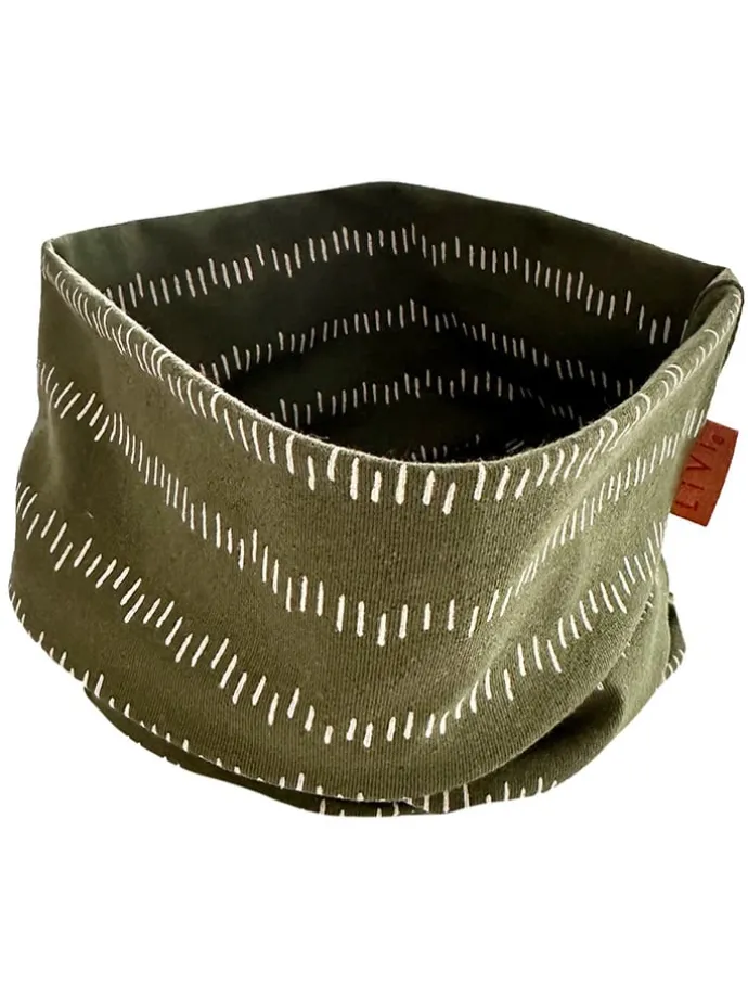 Colsjaal "Stripes khaki" kaki - (L)50 x (B)24 cm