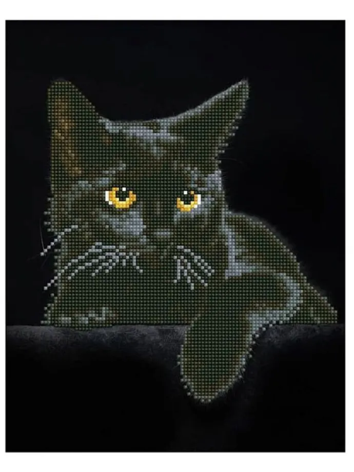 Creativiteitsset "Diamond Painting Zwarte Kat" - vanaf 4 jaar