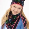 2-delige accessoiresset "Colorful Hearts" zwart/meerkleurig