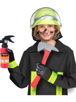 3-delige accessorieset "Feuerwehrmann" rood/geel/grijs