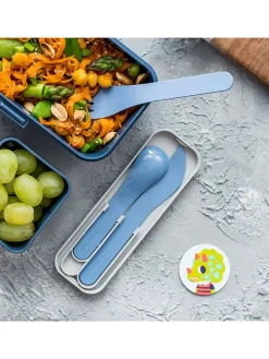 4-delige bestekset blauw/lichtgrijs