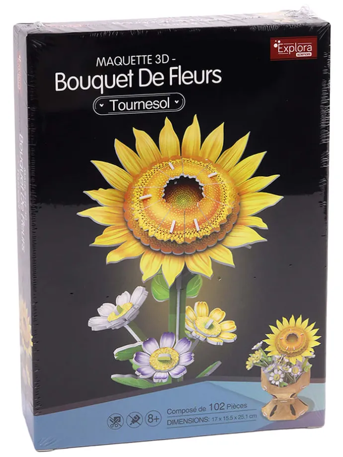 102-delige 3D-puzzel "Bloemen-Boeket - Zonnebloemen" - vanaf 8 jaar