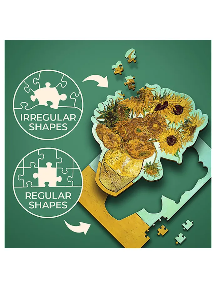 200-delige houten puzzel "Zonnebloemen - Vincent van Gogh" - vanaf 6 jaar