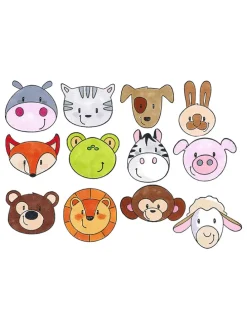 12-delige houten stempelset "Dierenvrienden" - vanaf 3 jaar
