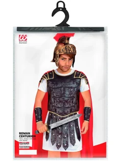 3-delige kostuum "Romeinse centurion" zwart/rood/wit