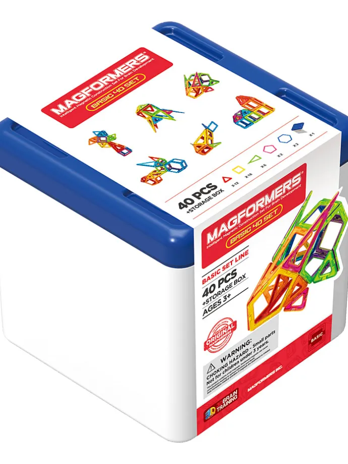 40-delige magneetspeelset "Basic" met Opbergbox - vanaf 3 jaar
