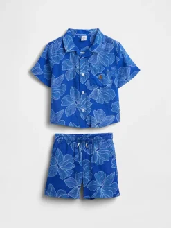 2-delige outfit blauw