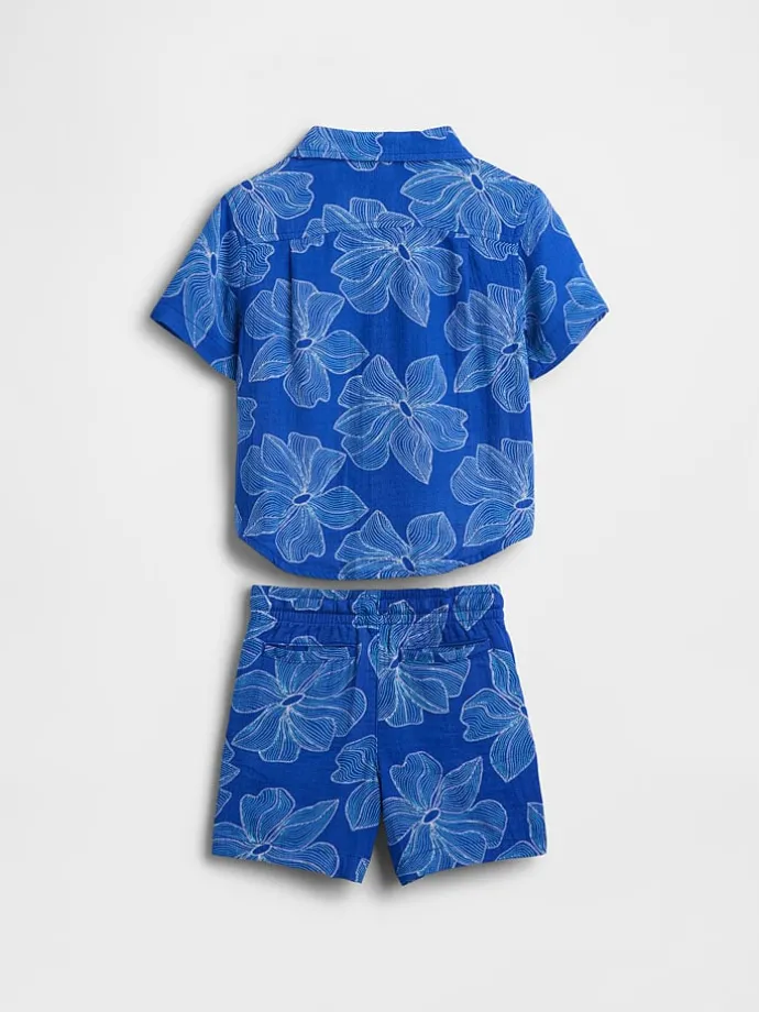 2-delige outfit blauw