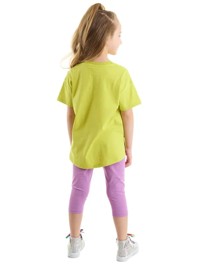 2-delige outfit "Cool Unicorn" geel/paars