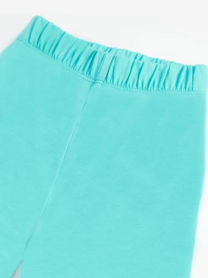 2-delige outfit "Giraffe" lichtgrijs/turquoise