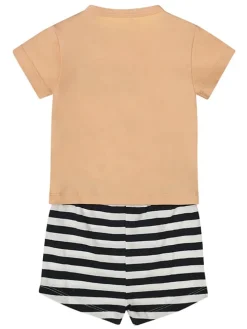 2-delige outfit oranje/donkerblauw