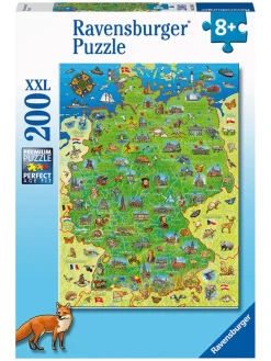 200-delige puzzel "Kleurrijke kaart van Duitsland" - vanaf 8 jaar