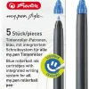 5-delige set: balpenpatronen blauw - 5x 5 stuks