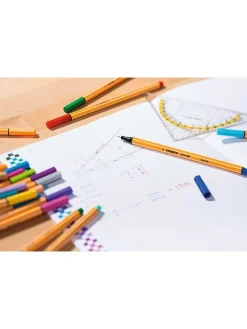 2-delige set: fineliners "STABILO Point 88" zwart - 2x 3 stuks